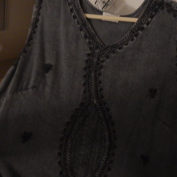 @Packet Gray Embroidered Long Dress XL/1X 100% Rayon - Picture 3 of 6